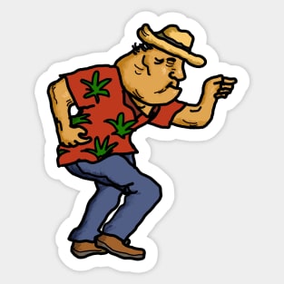 Active Senior Old Man Dancing Sticker